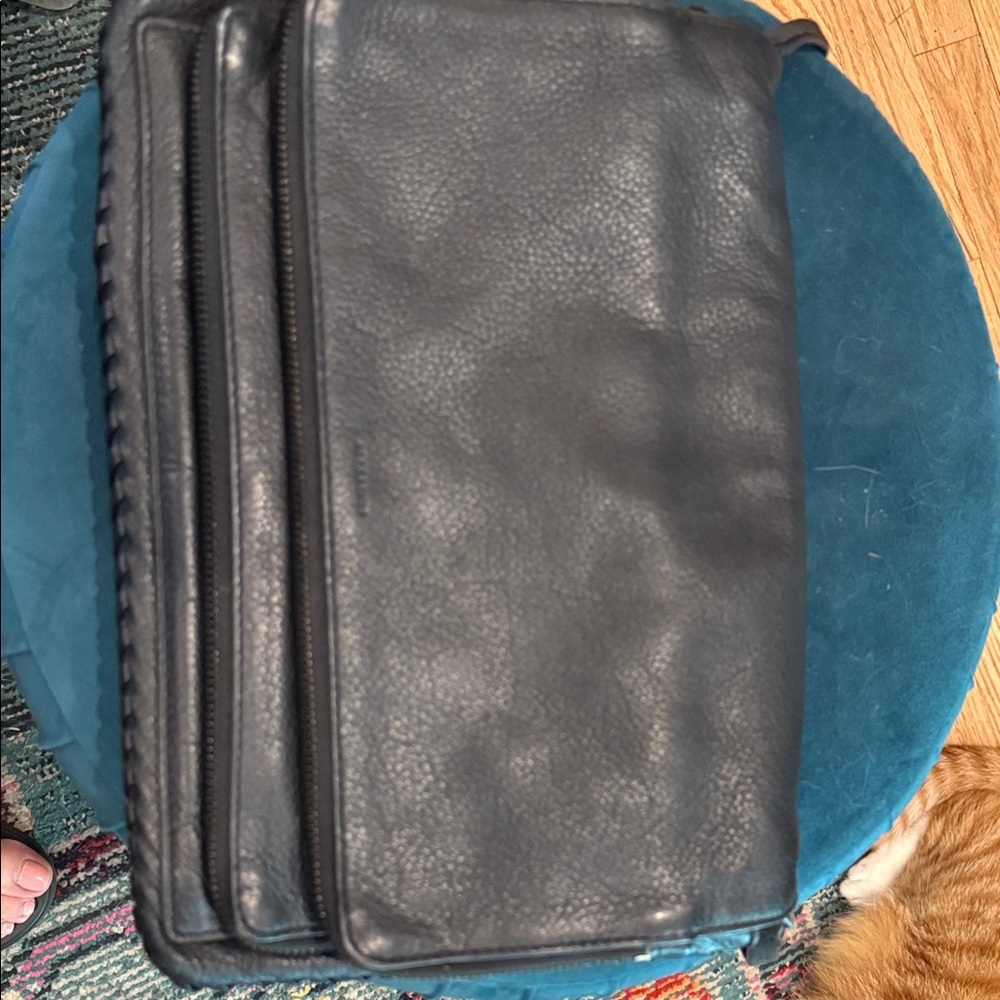 All Saints Black Leather Purse